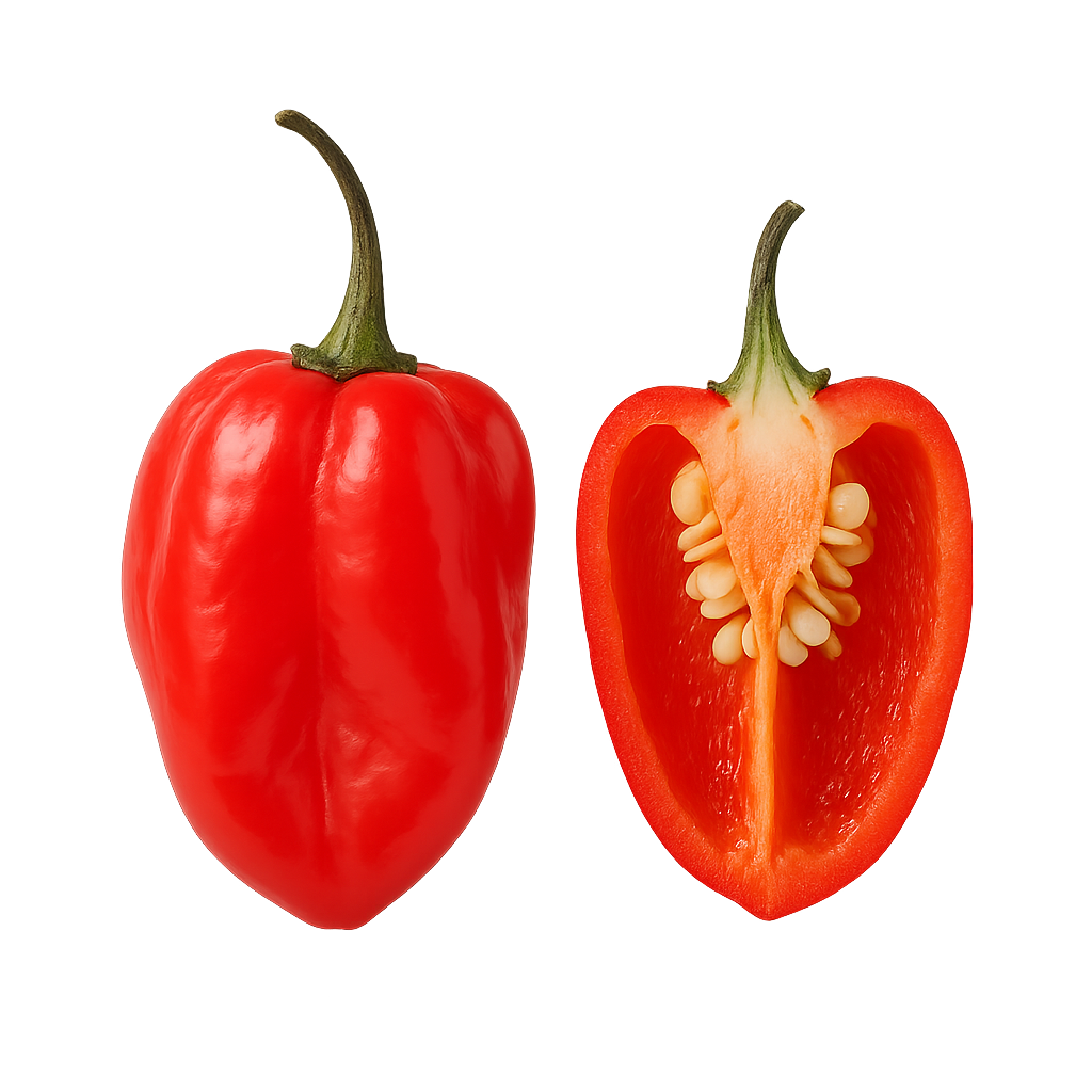 apryka habanero czerwona bardzo ostra świeża przekrój boxujemy