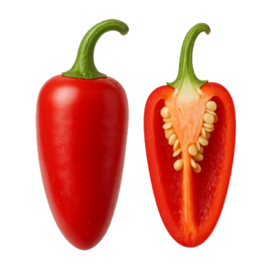 papryka Jalapeño czerwona dojrzała lśniąca skórka przekrój boxujemy