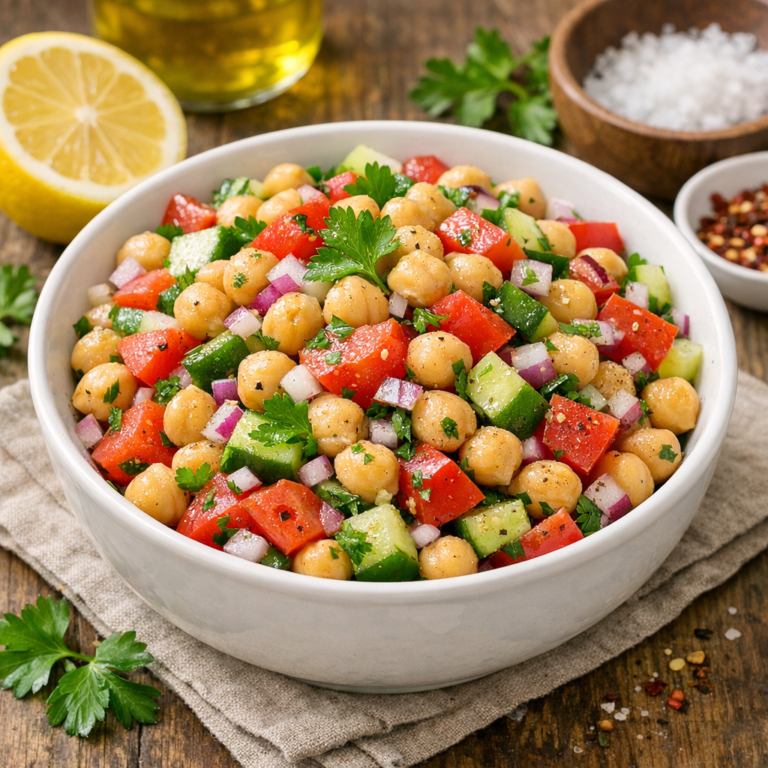 Prosta sałatka z ciecierzycy