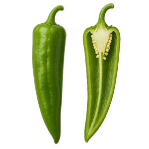 papryka peperoni zielona cała i przekrojona świeże chili łagodne boxujemy