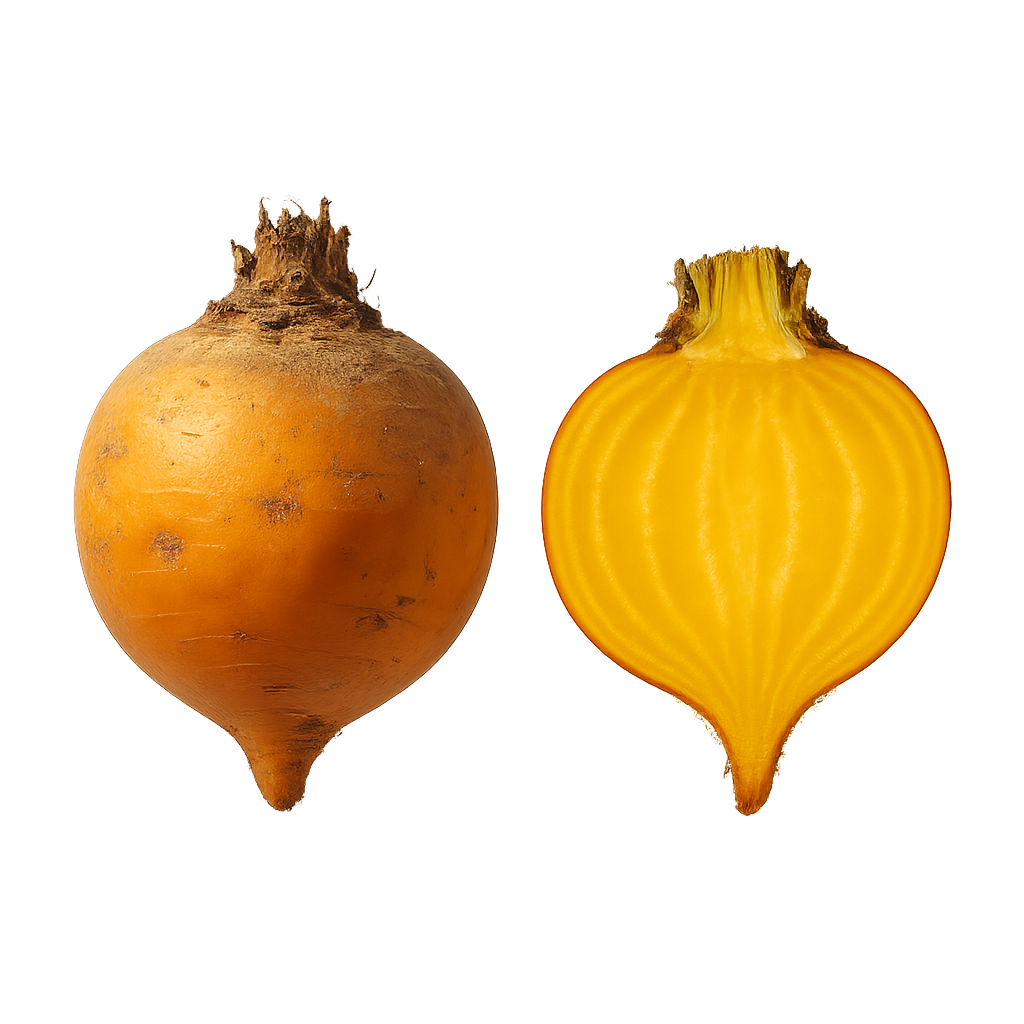 świeży żółty burak złoto z ziemi.