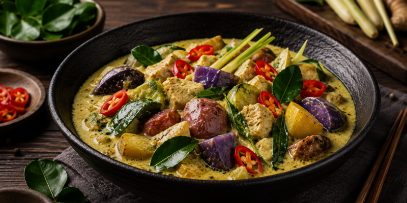 Kolorowe azjatyckie curry z ziemniakami Trio Smaków